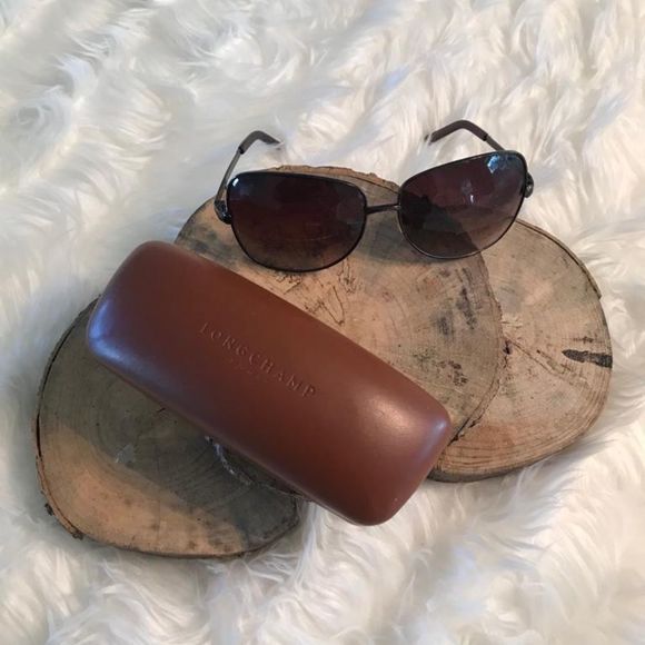 New CASE ONLY Longchamp brown sunglass case  - Picture 2 of 6
